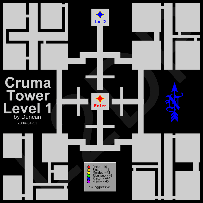 Cruma Tower — level 1 map — classic Lineage II