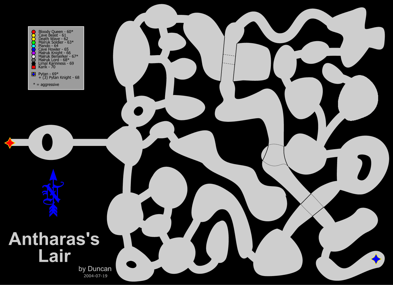 Antharas' Lair / Dragon Valley map — classic Lineage II