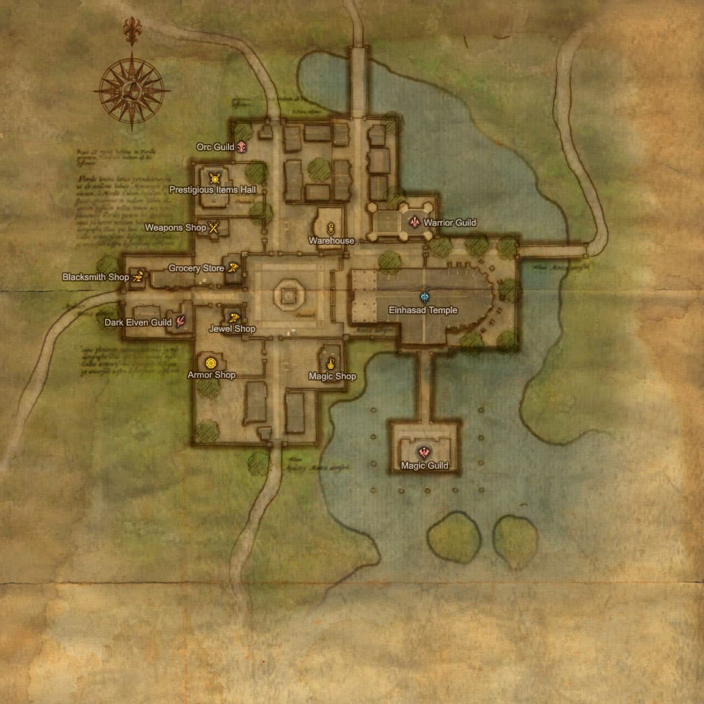 Giran Castle Town — classic trade capital map